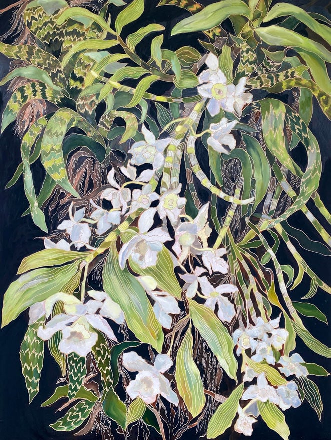 Moonlit White Tree Orchid